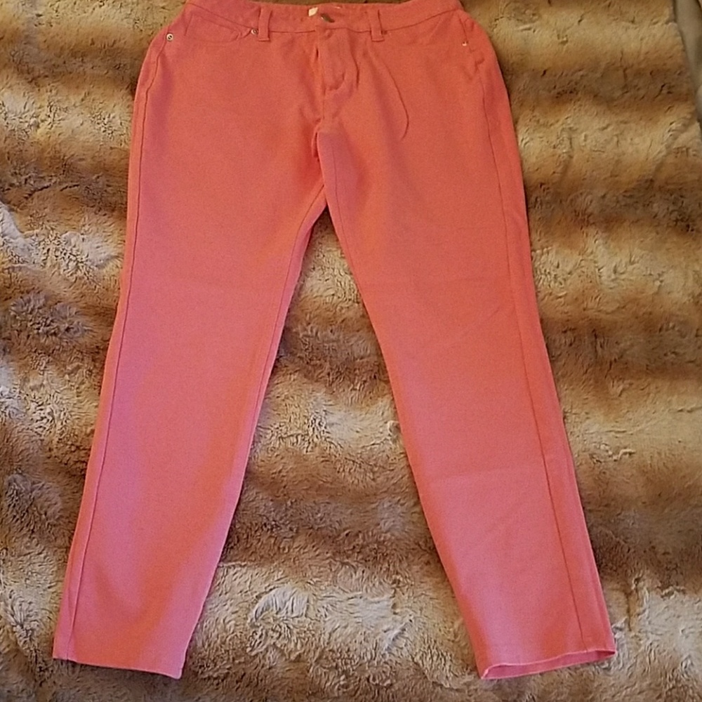 Coral Ponte Skinny Pants